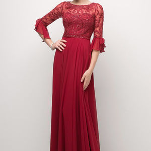 Burgundy Evening Long Dress